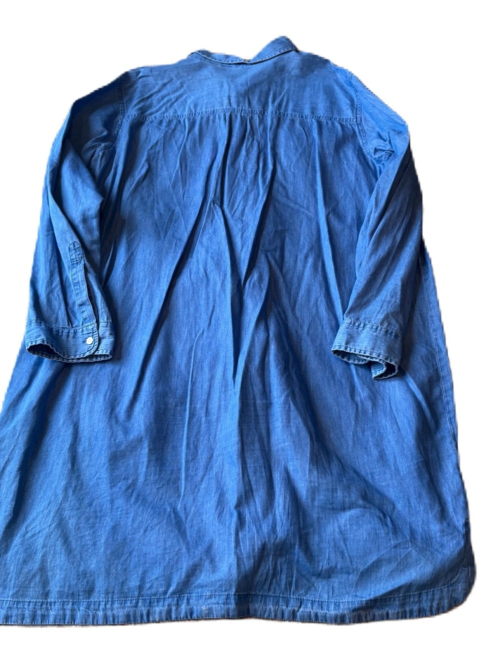 Old Navy Blue Long-Sleeve Denim Shirt Dress XXL Chambray - Picture 2 of 5